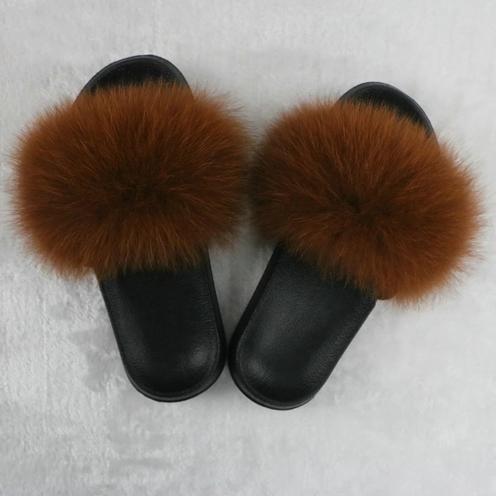 Ts9130 2020 Amazon Hotsale Wholesale Fox Fur Slides Ladies Colorful Sandlas For Women - Buy Big 