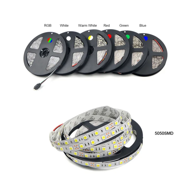 Factory price multicolor rgb 5050 led strip light 12v addressable cuttable led strips rgb waterproof led strip light