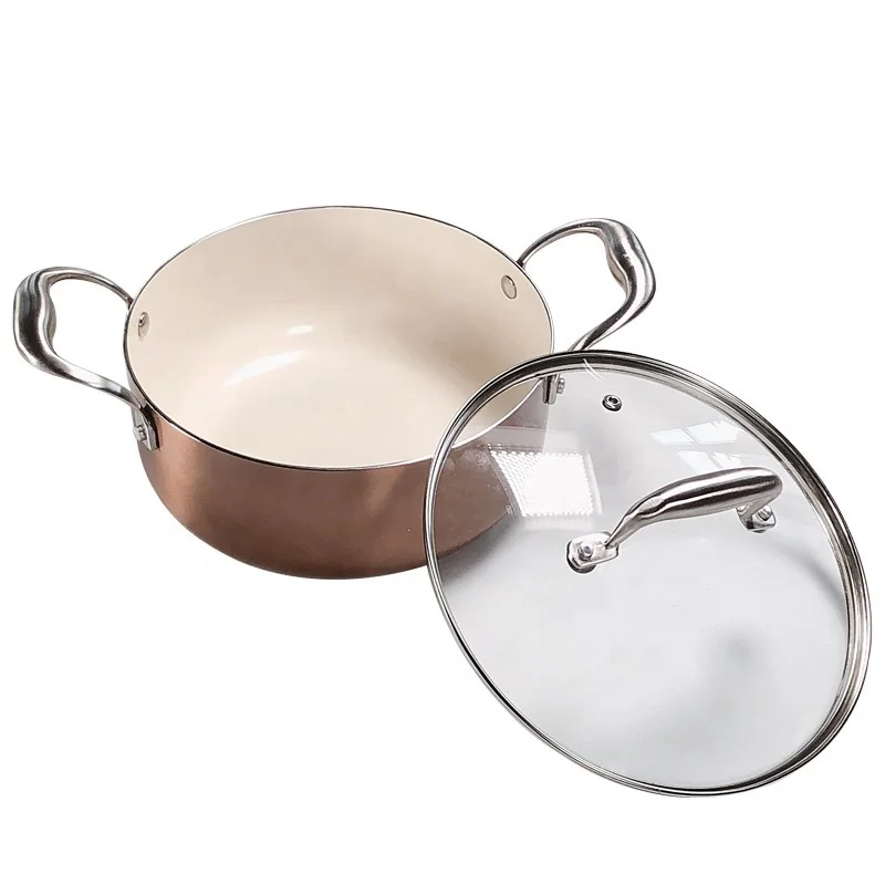Best Sales Aluminum Ceramic Coating Cookware Set 8pcs Copper Cookware