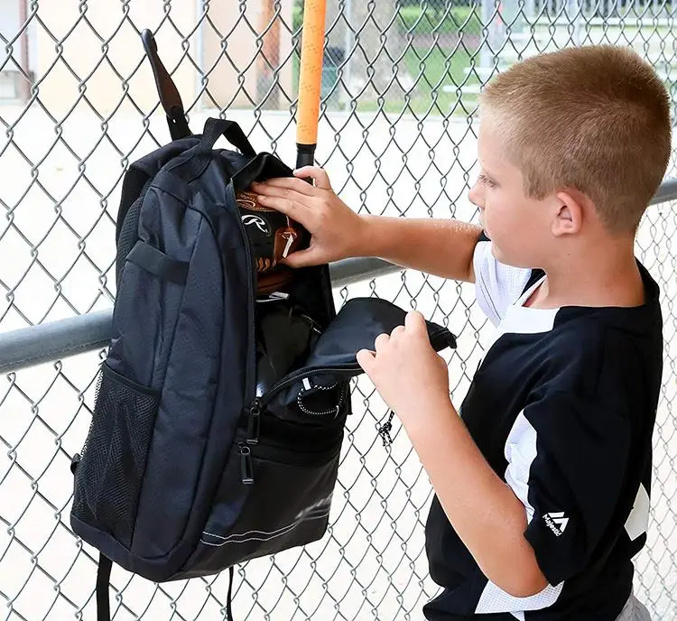Youth Baseball Bag - Bat Backpack, T-Ball & Softball Equipment & Gear | Holds Bat, Helmet, Glove | Fence Hook