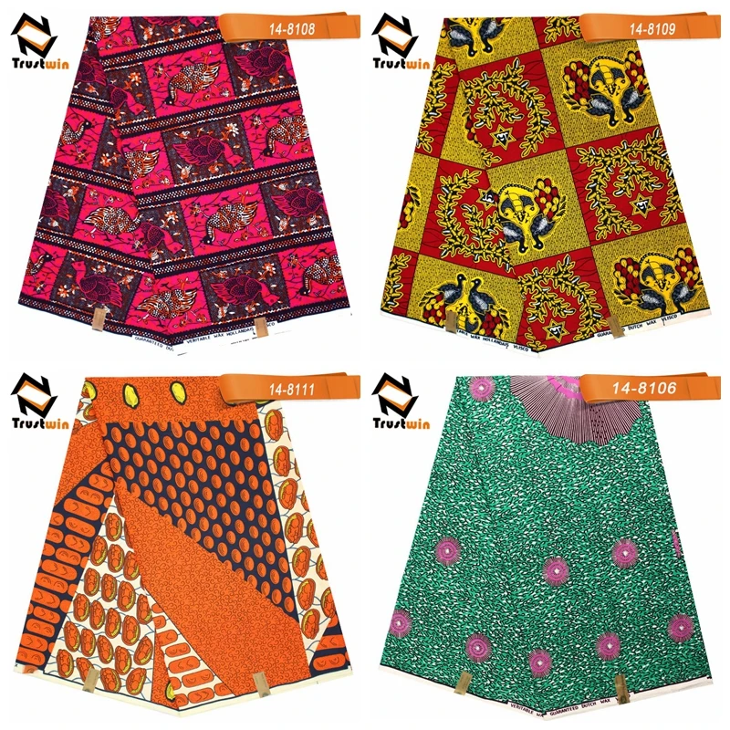 Wholesale 100% Polyester African Pagne Wax Fabrics Holland Wax Print ...