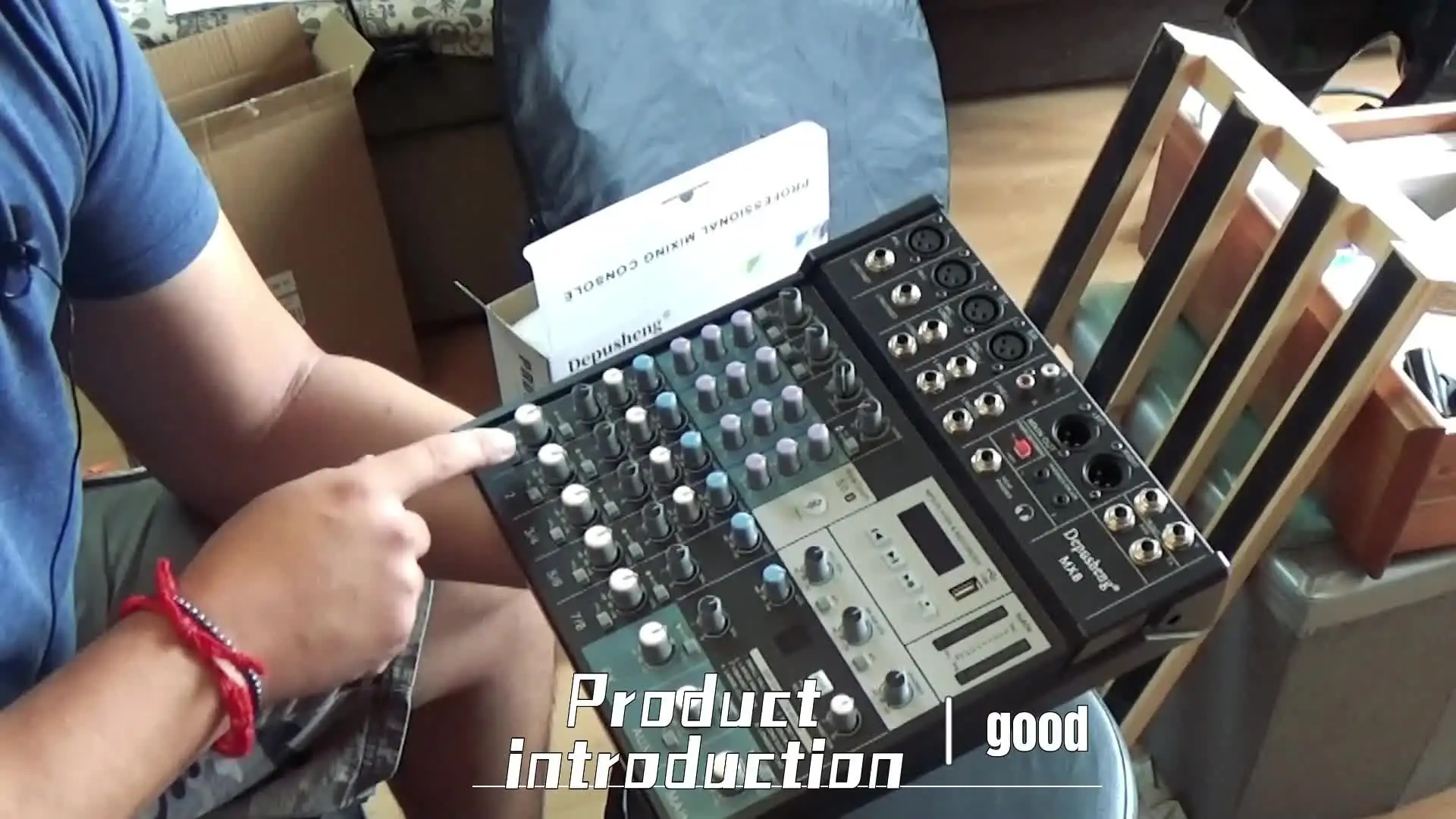 Depusheng MX8 8 Channel Audio Mixer for Live Sound and Recording