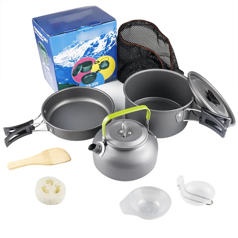 Tax-Included Camping Outdoor Aluminum Portable Pot Set with Butane Fuel ...