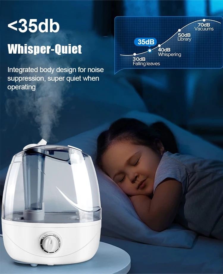 2.5l Ultrasonic Electric Humidifier Cool Mist Sterilization With Knob ...