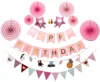Party Decorations Happy Birthday Holiday - Pink Party Supplies Floral Flags Draw Rope Pull Flower Animal Reversible Party Favors