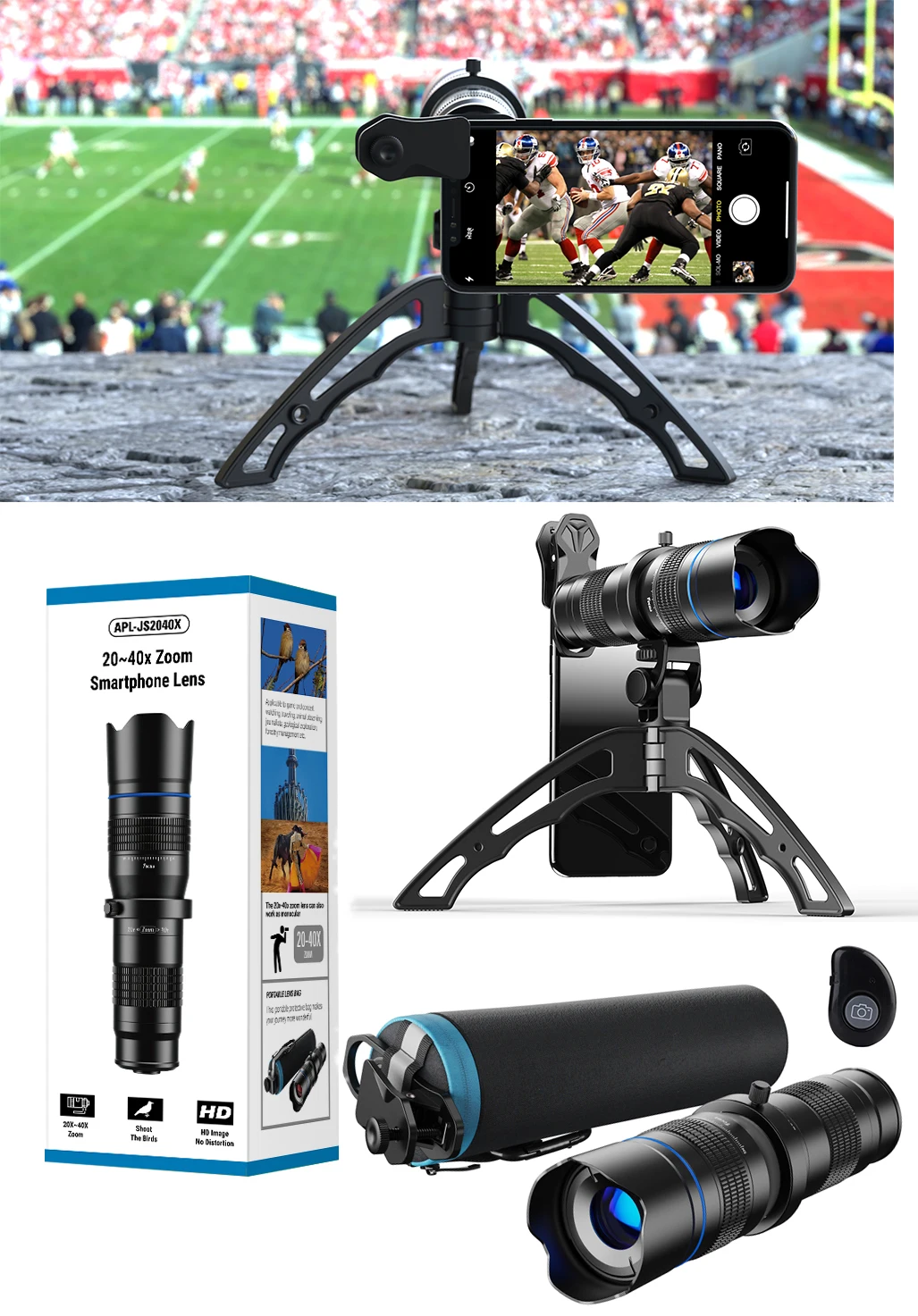 Professional Telescope Mobile Lens Universal Adjustable 2040x