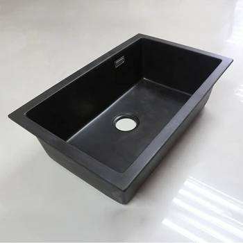 Künstliche Marmor Quarz Stein Schwarz Küche Doppel Waschbecken - Buy