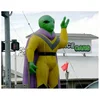 Custom design inflatable green alien with cloak uniform for outdoor advertising