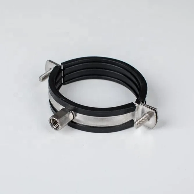 High Quality Strong Heavy Duty Custom Made Stainless Steel Ss316 Pipe Clamp With Rubber Uncoated
