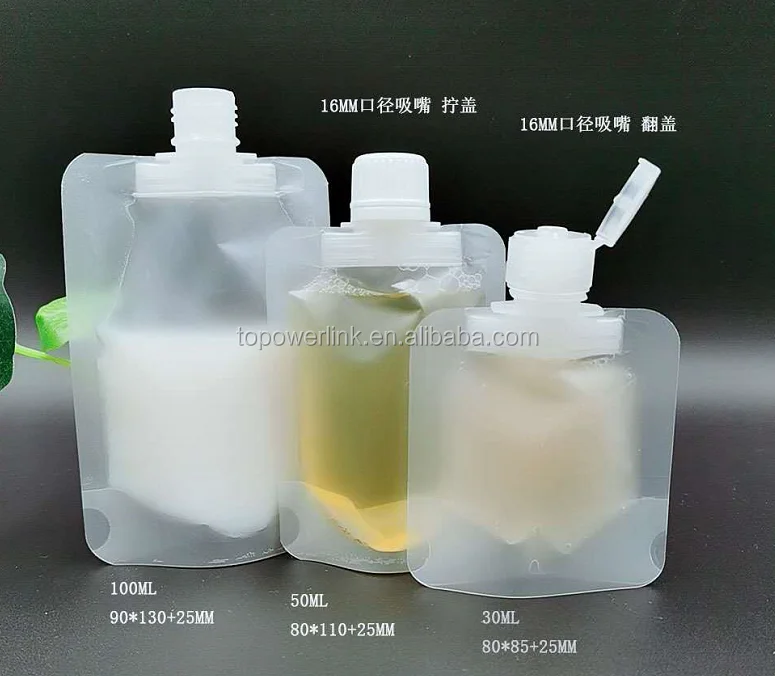 30ml 50ml 100ml Spout Pouch Bag Stand Up Liquid Pouch With Spout The ...