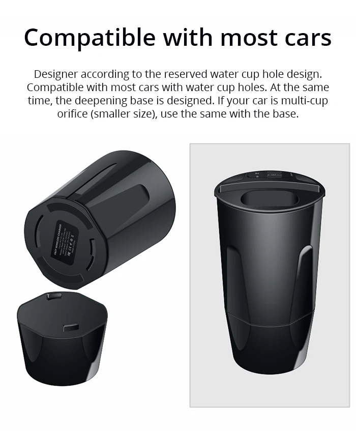 10w Fast Charge Wireless Car Charger Cup For Iphone 11 Iphone X Iphone