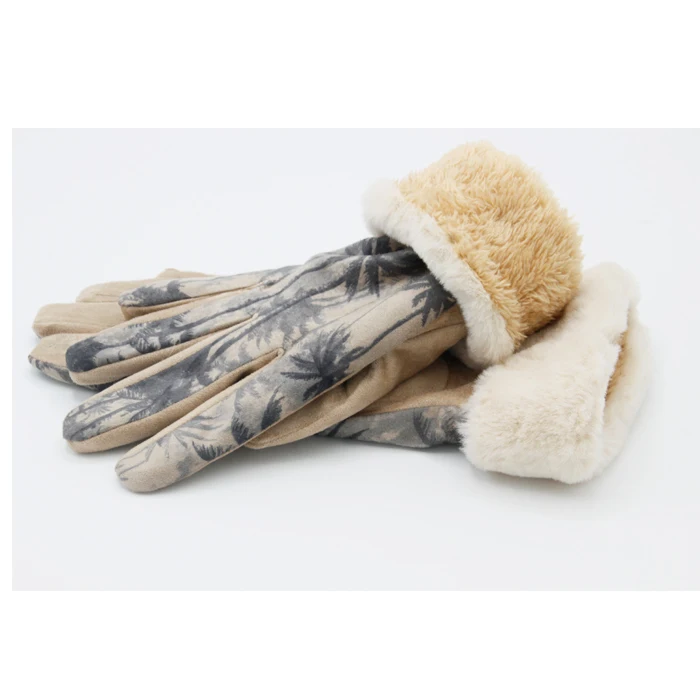 girls fur gloves