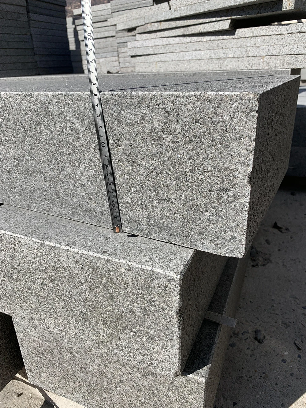 Samistone New G684 Black Natural Granite Beveled Finished Step Stone