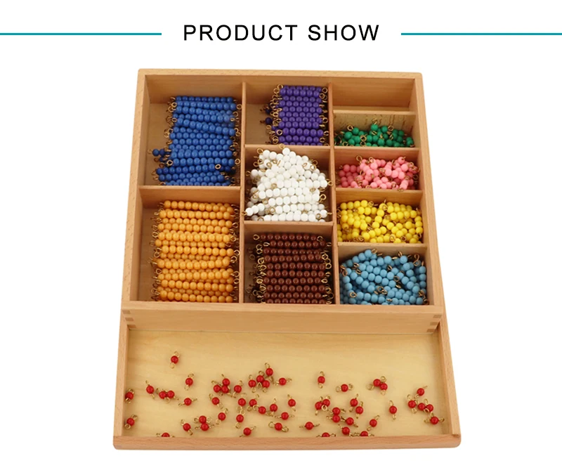 MA128 montessoril activities toys Short Bead Chain with box mathematics material educational wooden toys kids baby montessori