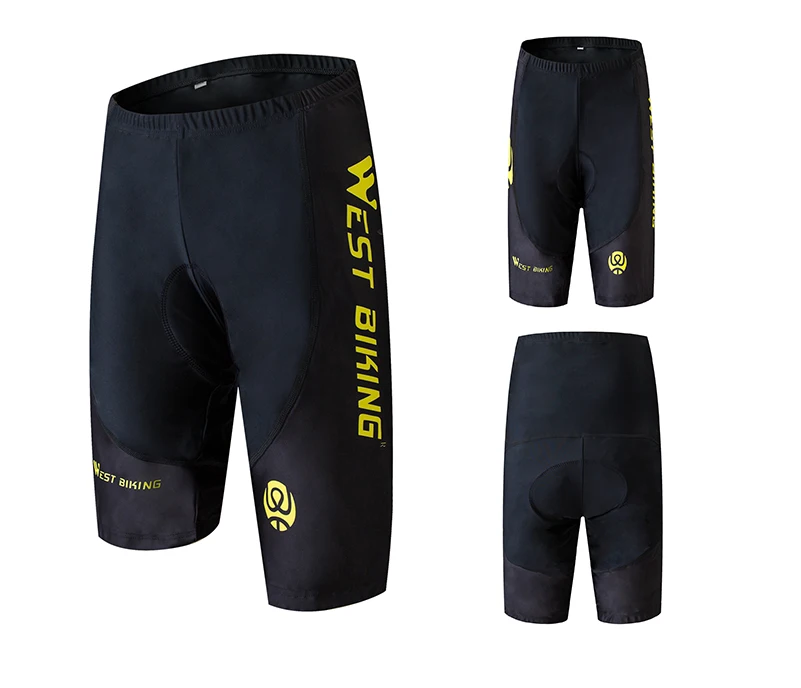 WEST BIKING Bicycle Shorts Breathable Quick Dry 3D Gel Padded Outdoor Sports Riding Underwear Lycra Fabric Jersey Cycling Shorts