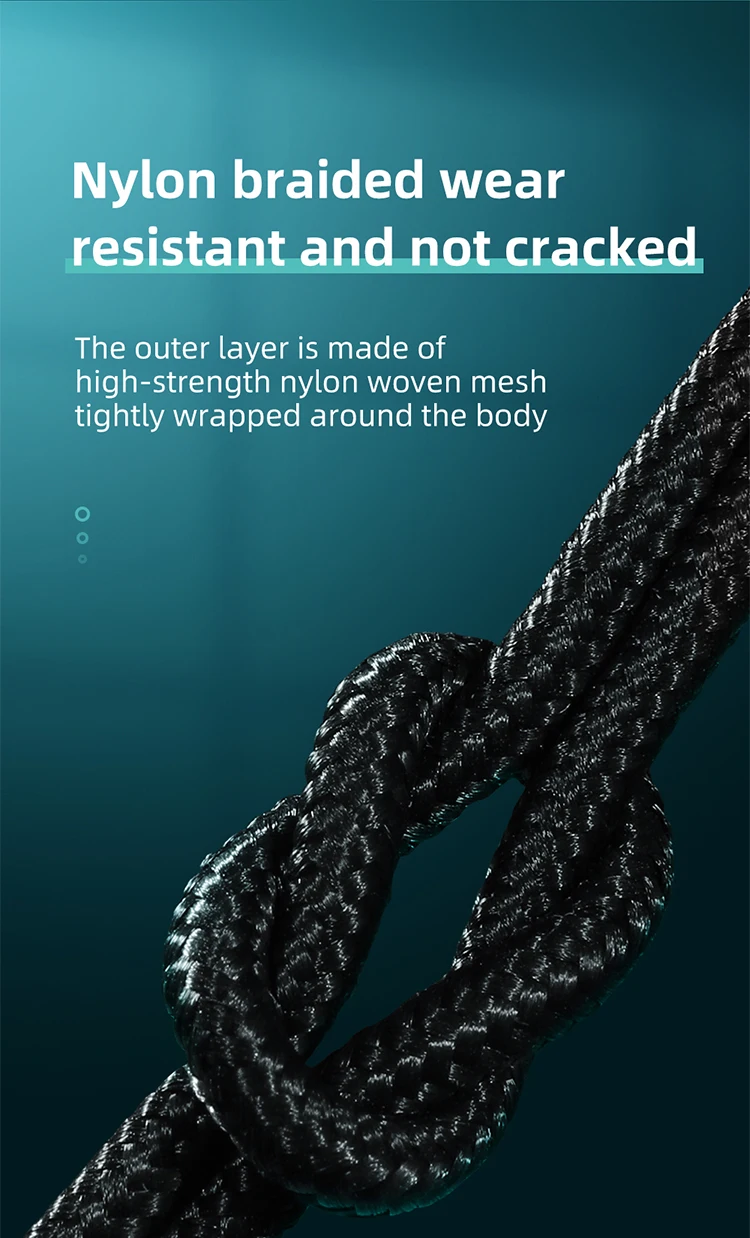 Customized M399 3A Quick Charging data transmission flash light zinc alloy nylon braided USB phone cable - ANKUX.COM