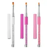 3 Size Nail Art Flat Painting Brush Pen Rhinestone Metal Acrylic Gel UV Polish Tips Builder 3D Flower Drawing Manicure Tools Set