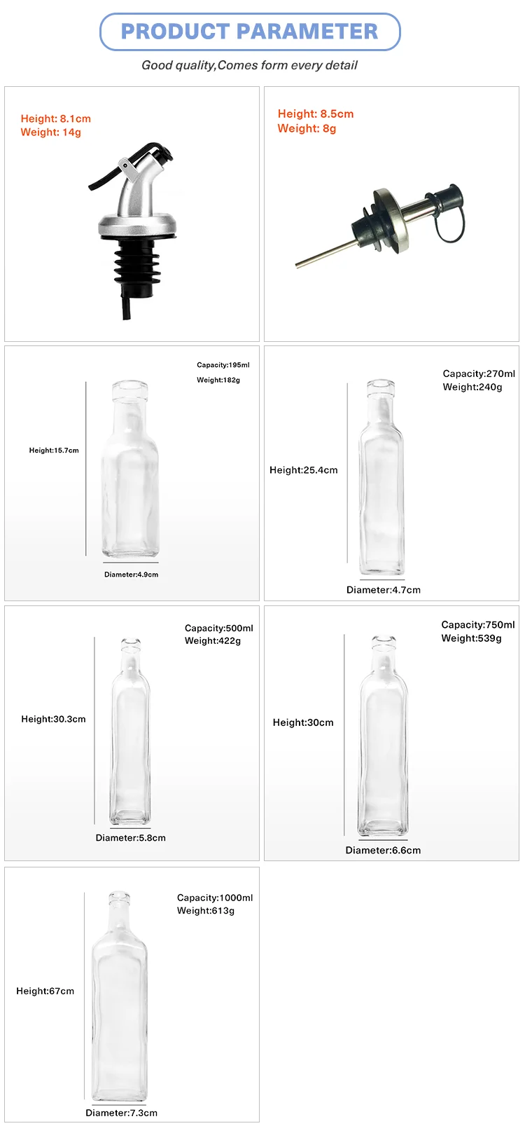 CE Certificated Hot Sale Bottle Glass For Olive Oil