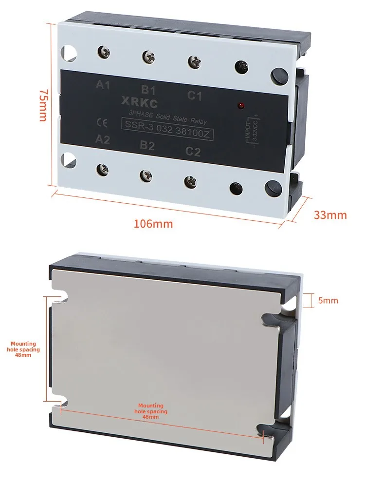Solid State Relay DC Input 12V 24V/220/380V Three-phase JGX3 SSR-3 032 38100Z DC Control AC Module supplier