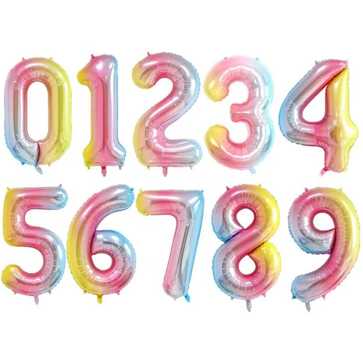 Foil Globos Foil Letters Large Number Balloons 0123456789 Number Helium ...