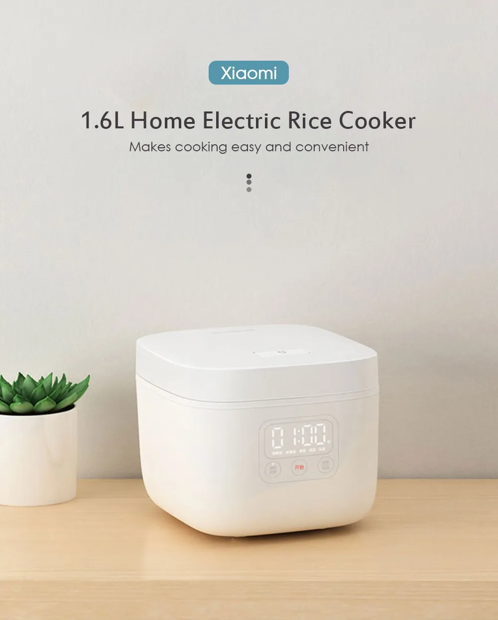 Xiaomi Mi Home App Electric Lunch Box Mini 1.6L Rice and Heat Food Smart Kitchen Rice Cooker for household
