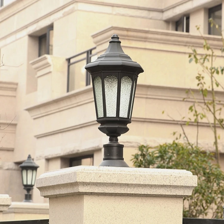 Vintage outdoor waterproof post top pillar light fence light boudary light