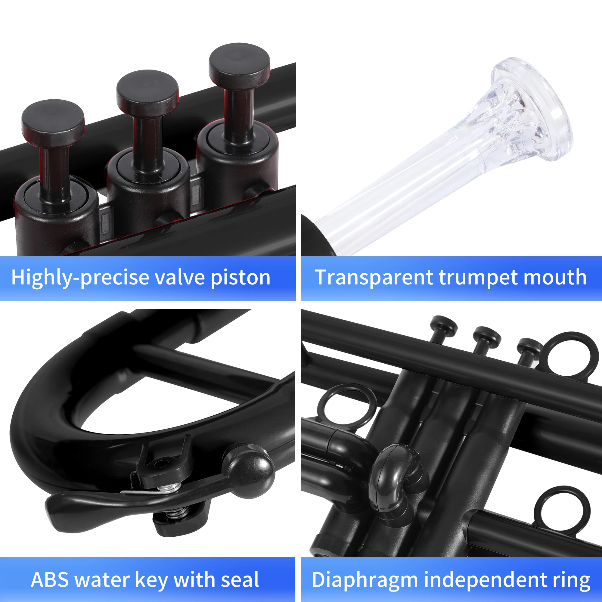 Factory Direct Plastic Trumpet Bb Musical Instruments For Beginner