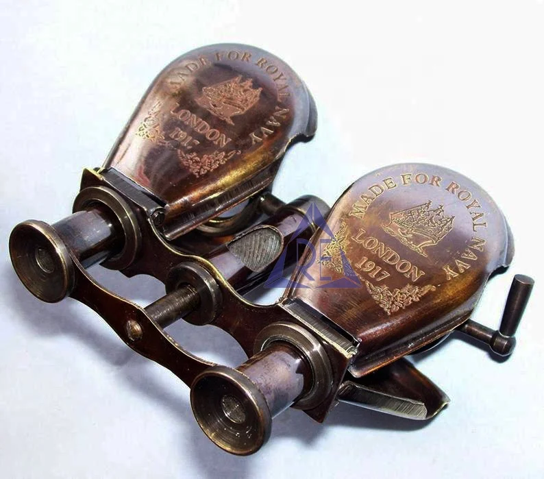 Vintage Brass Binocular Antique Folding Monoculor Nautical Telescope Spyglass 