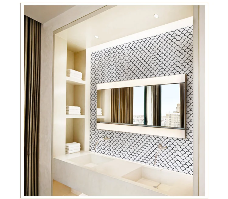 哑光鱼鳞陶瓷马赛克瓷砖专用厨房后挡板瓷砖