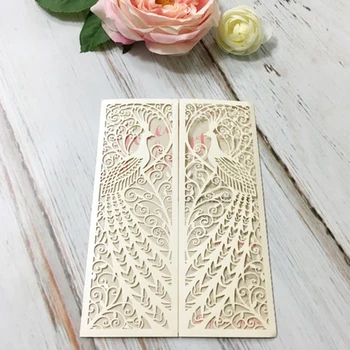 Luxury Peacock Laser Cut Custom Wedding Invitation Cards Buy