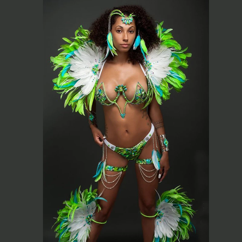 
Customized jewelry rasta clothing Trinidad brazilian carnival boots peacock mexicain sexy cheerleader costume 