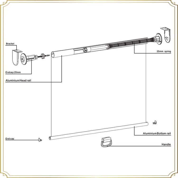 38&25mm Roller Blinds Spring Mechanism Window Blinds Accessories