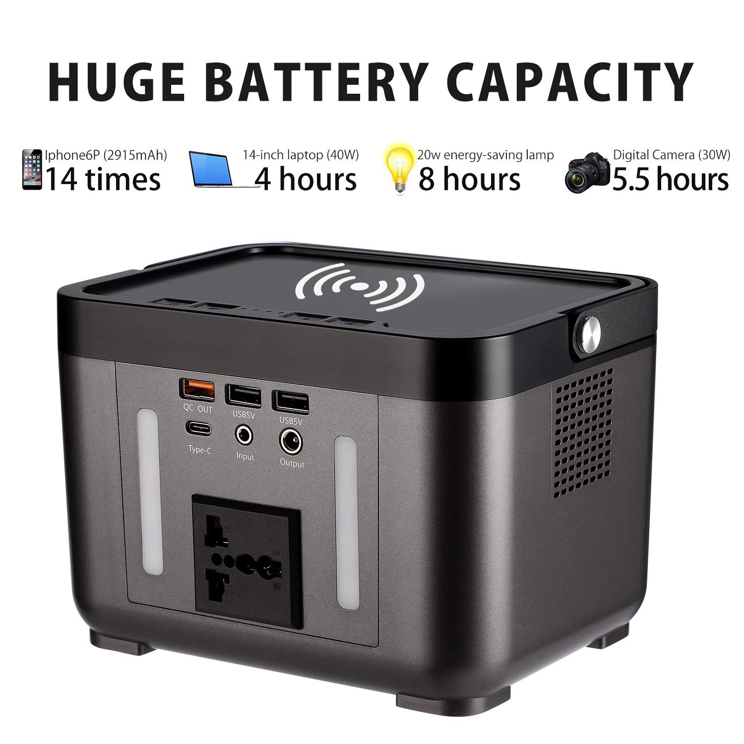 portable 220v wireless power station 222wh solar energy power