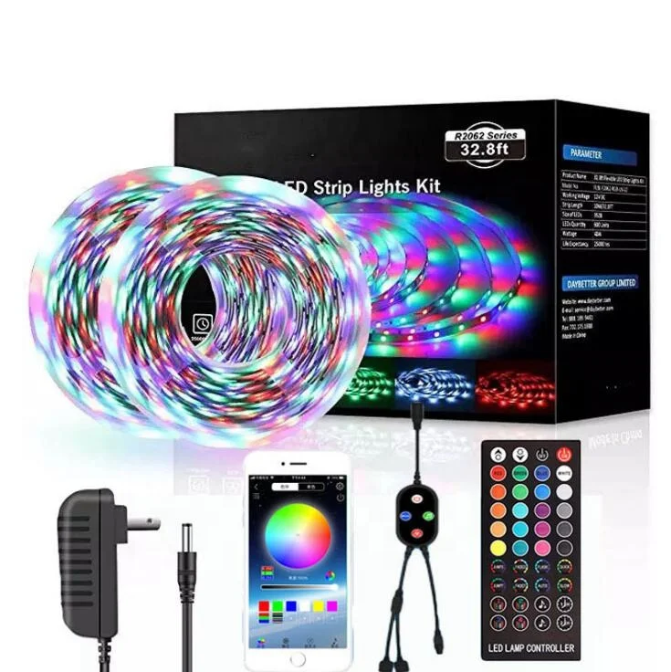 SMD 5050 RGB Rope Lights with Bluetooth Controller IP65LED Strips Lights Color Changing Light Strip 5m/16.4ft  10m/32.8ft
