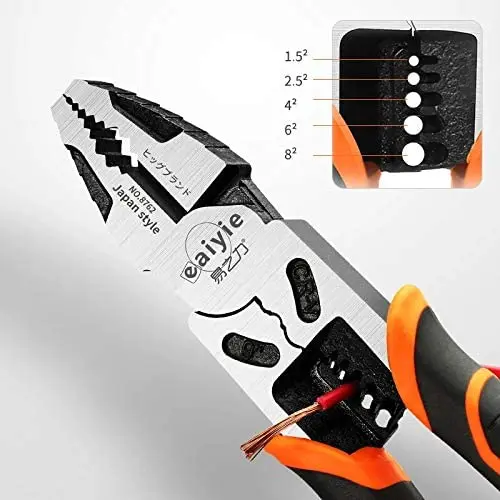 9-inch multi-function wire-pressing and stripping force-saving pliers