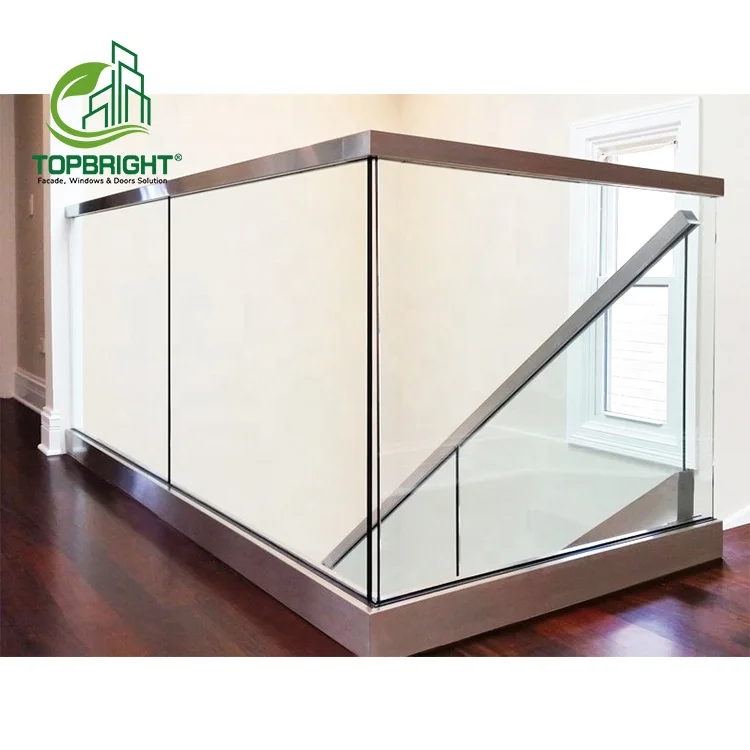 Topbright Modern Glass Railing System Deck Stainless Steel Balcony