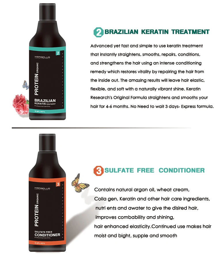 100 Moisturizing Keratina Hair Smoothing Treatment Brazilian Straightening Protein Keratin Hair 