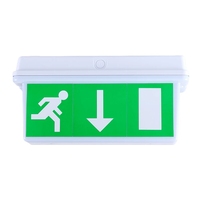 Non-Maintained LED Emergency Bulkhead Exit Sign Light for Home Power Failure Rechargeable