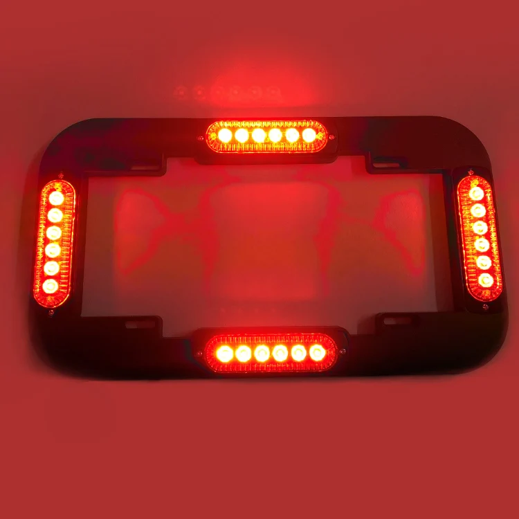 Factory 24LED universal waterproof automotive license plate red led warning emergency light