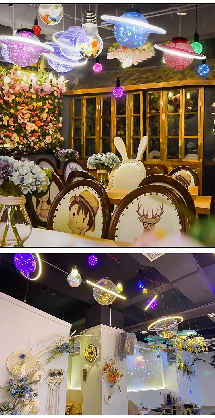 product planet shaped wedding stage decorative lights restaurant chandelier photo area starry sky ball middle sized wedding props-6