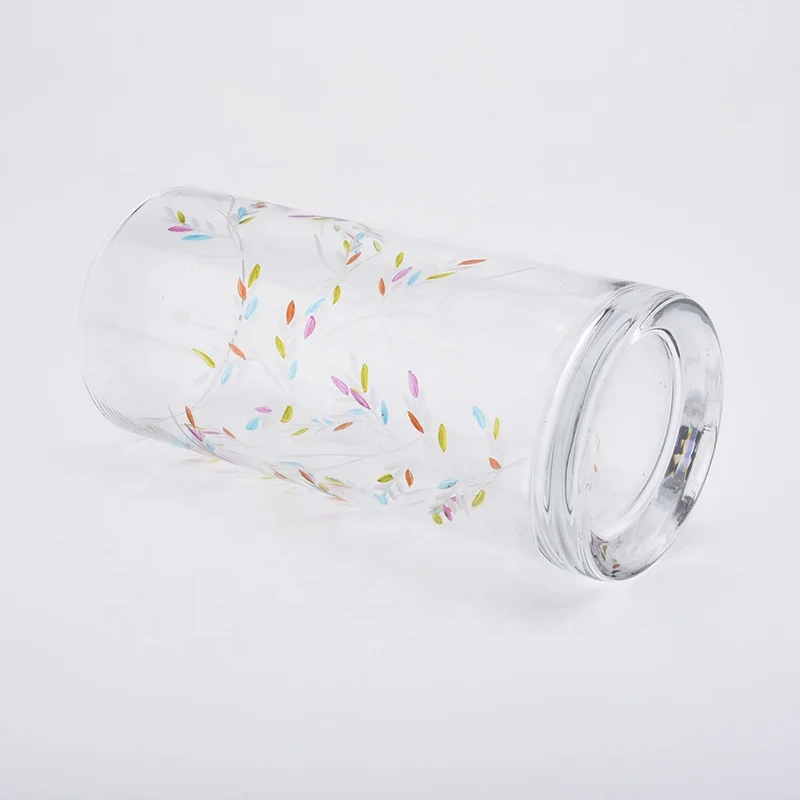 Handmade crystal pillar candle container tealight glass candle jars bottle home decor in bulk