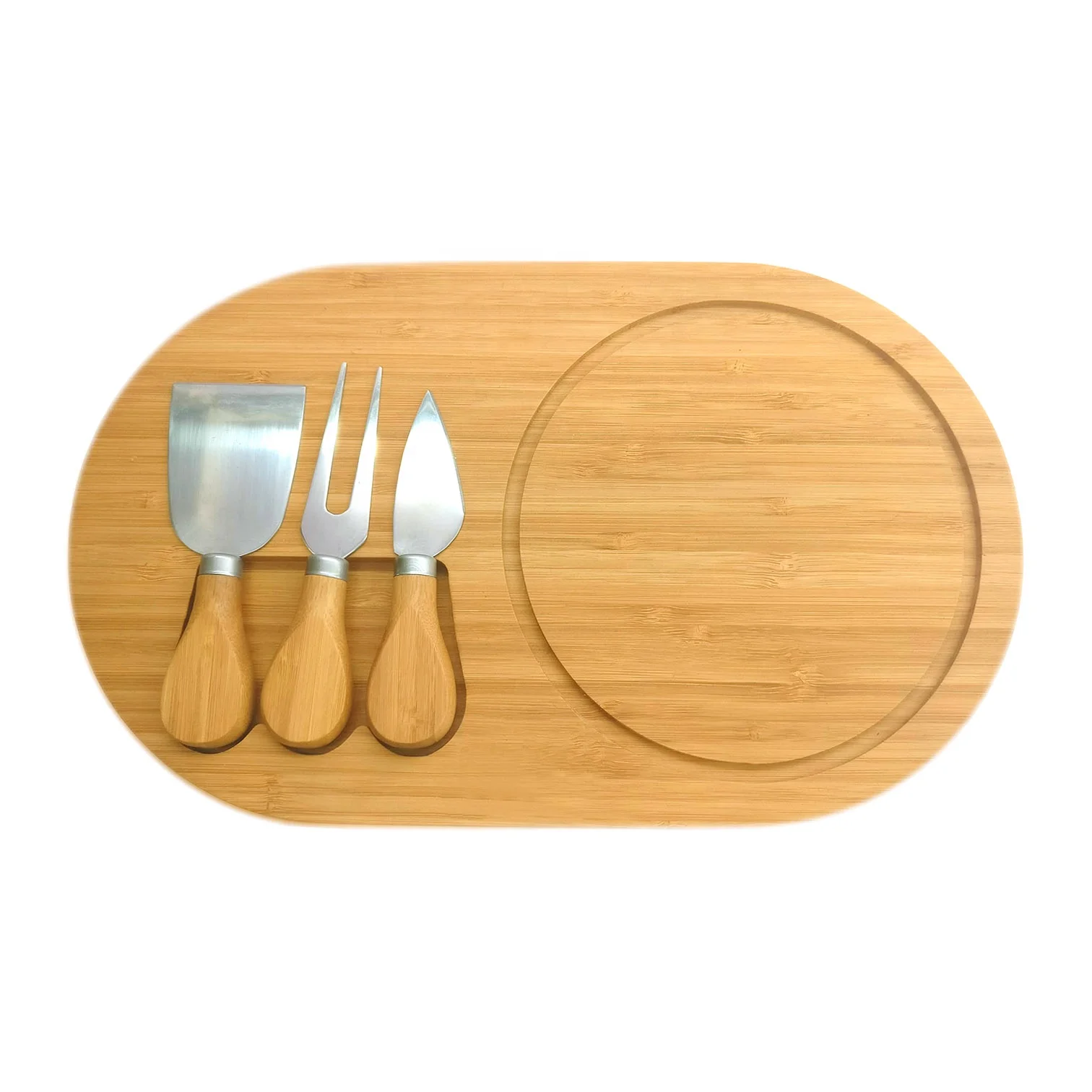 Wholesale Cheese Boards 4 Piece Bamboo Cheese Board Serving Platter Set