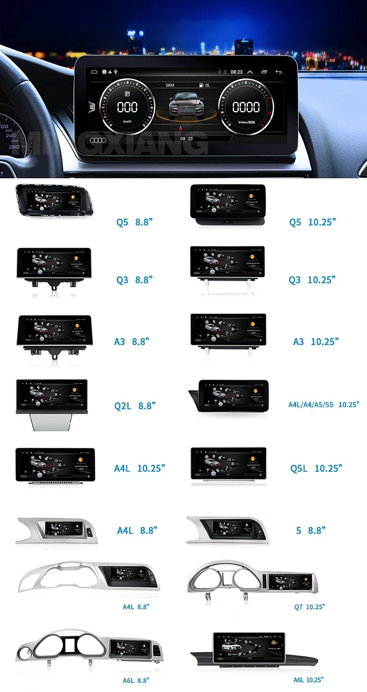 1025screen Navigation For Audi A4 A5 Q5 2008-2015 Android 10 navigation carplay car GPS navigation Car Video Car DVD Player