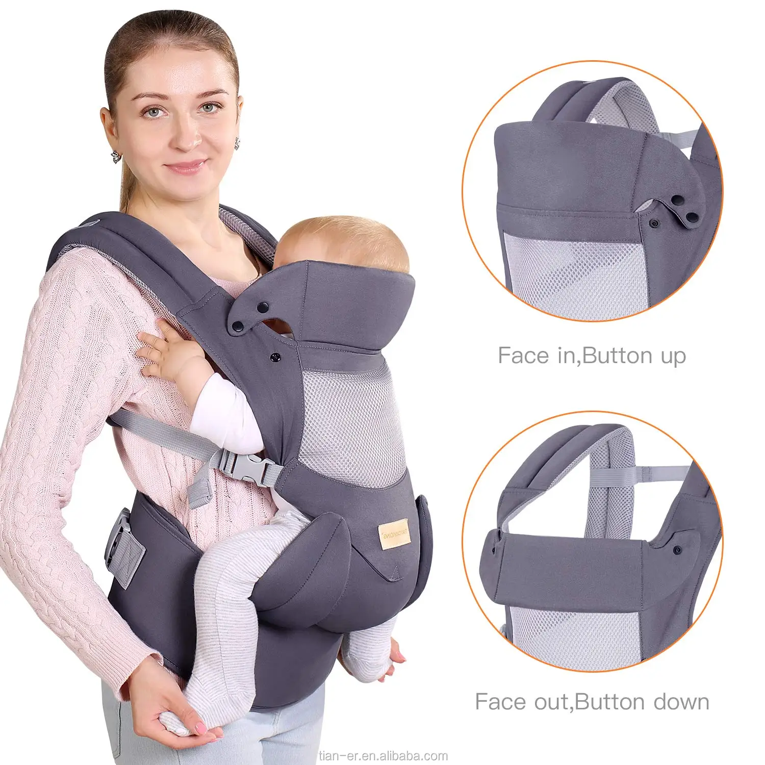 2021 Ergonomic Baby Carrier 4 In 1 Oem Wholesale Soft Infant Baby