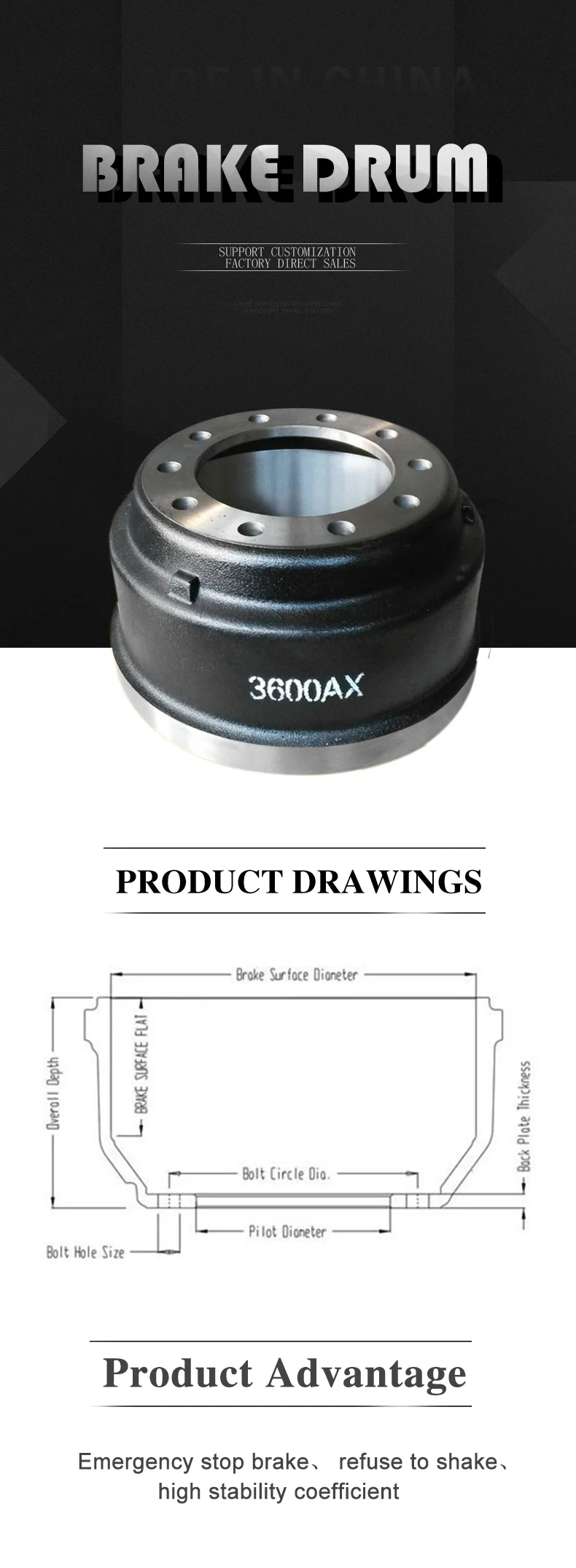 3600a Truck Brake Drums Rear Used For Heavy Trucks Buy Brake Drum