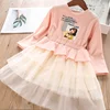 baby girl lace dress tulle fall clothes long sleeve embroidery green pink boutiques kids clothes children's clothing wholesale