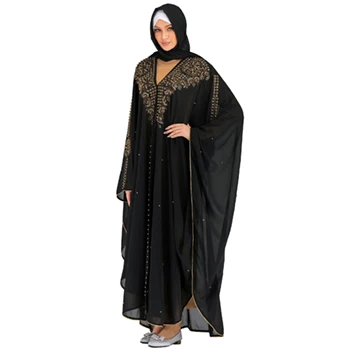 宗教风格服装穆斯林 abaya 水钻优雅时尚宽松女性长袍
