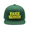 Popular 6 panel embroidered logo dark green snapback cap