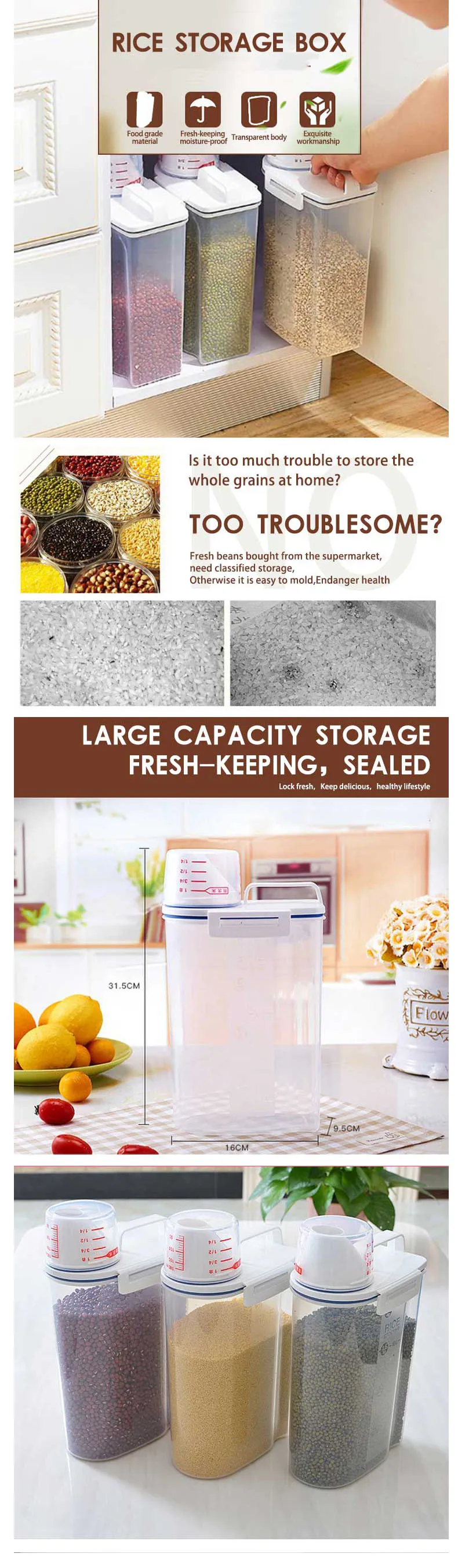 Airtight Plastic Rice Storage Box Container Buy Plastic Rice Storage
