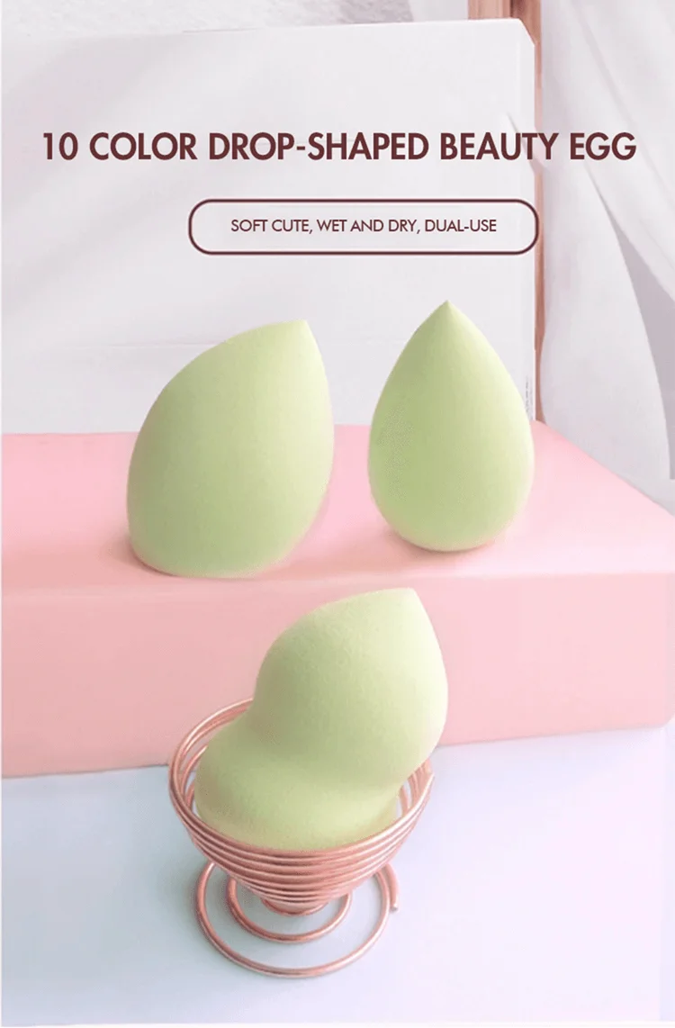 2020 wholesales oem loq moq 10 color drop-shaped egg vegan soft mini private label custom logo sponge blendered with box